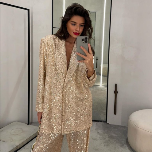 Lucienne | Women’s Blazer Set | Sequin Shimmer Elegant
